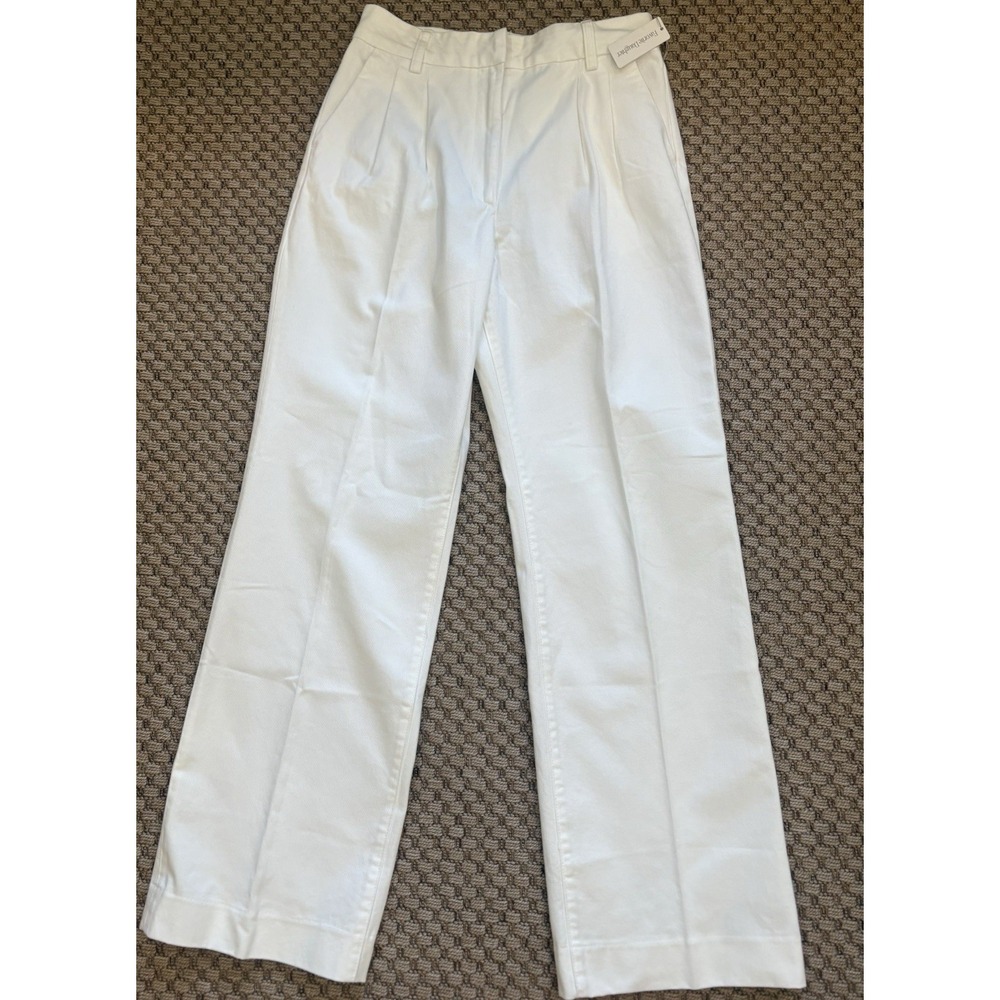 Favorite Daughter The Favorite Pant Geneva White Denim Pleated Wide Leg NWT 10